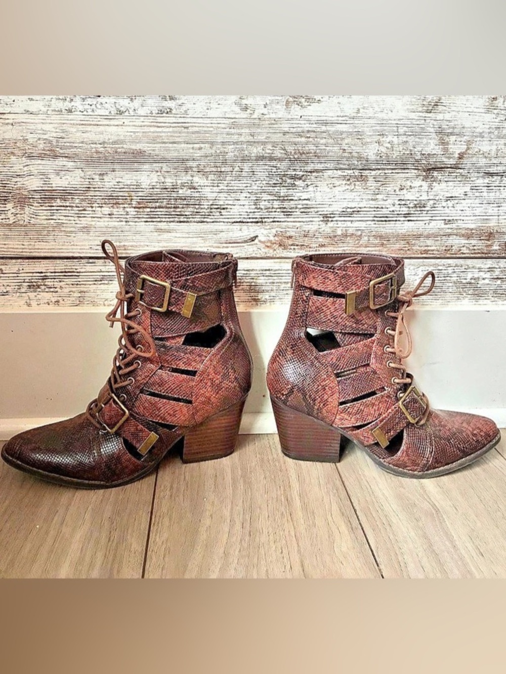 Women's Coconuts by Matisse Snakeskin Ankle Boots in Brown